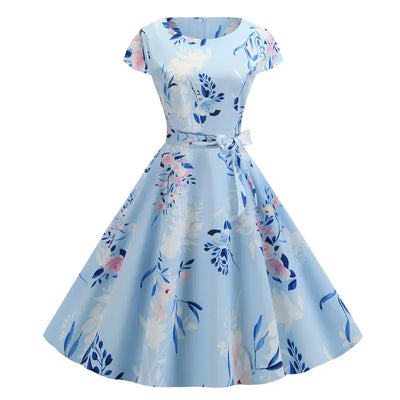 Women Summer Dresses Robe Vintage 50s 60s Big Swing Party Rockabilly Dress White Polka Dot Vestidos