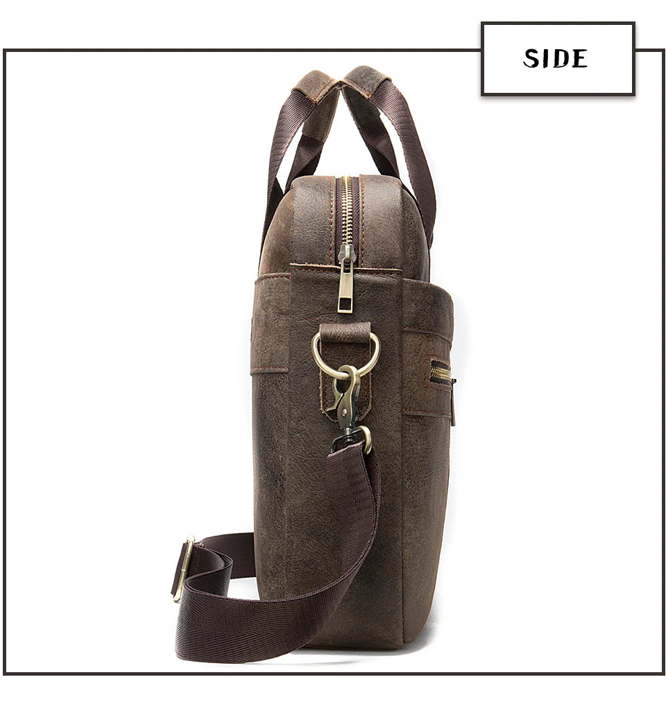 WESTAL Men's Briefcases Men's Bags Genuine Leather Lawyer/Office Bag Laptop Bag Men's Leather Briefcases Bag for Documents