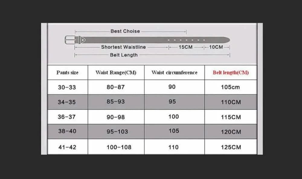 Men's Belt High Quality Genuine Leather Belts Metal Automatic Buckle Belts