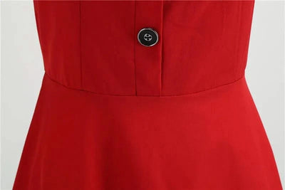 Women Summer Dress Elegant Retro Vintage 50s 60s Robe Rockabilly Swing Pinup Dresses Casual Red Party Vestidos