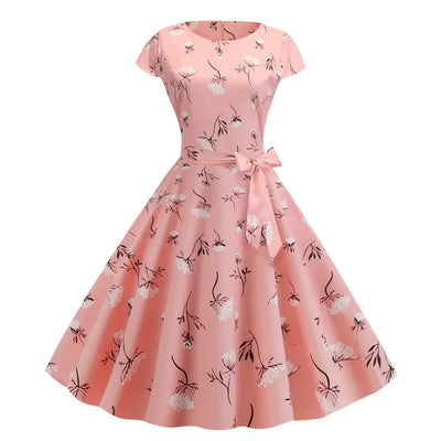 Women Summer Dresses Robe Vintage 50s 60s Big Swing Party Rockabilly Dress White Polka Dot Vestidos