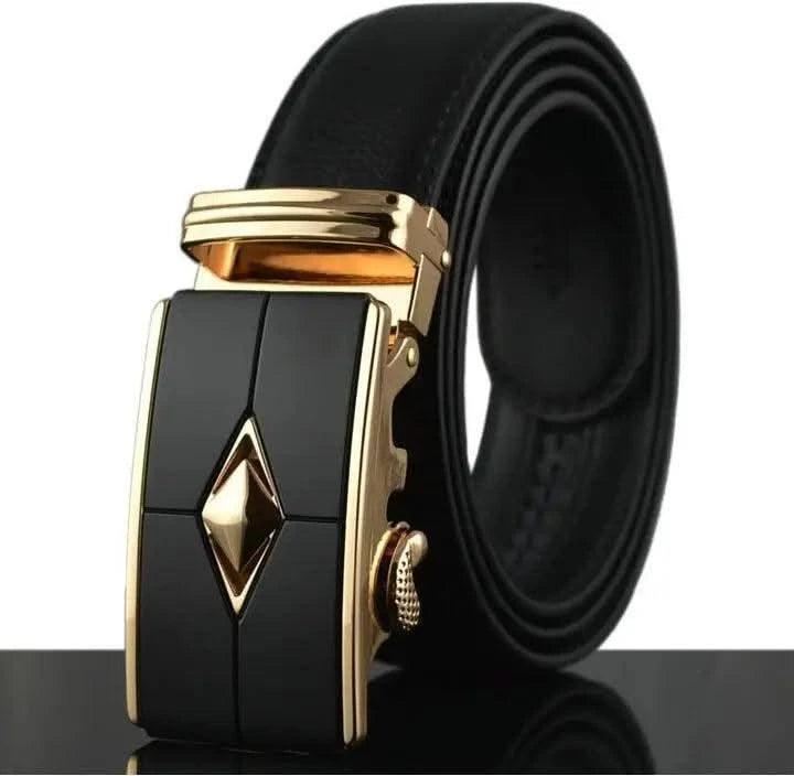 Men's Belt High Quality Genuine Leather Belts Metal Automatic Buckle Belts