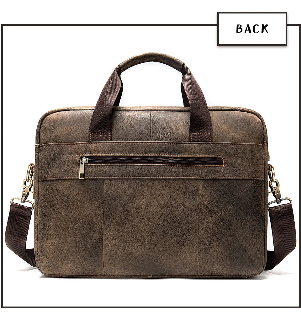 WESTAL Men's Briefcases Men's Bags Genuine Leather Lawyer/Office Bag Laptop Bag Men's Leather Briefcases Bag for Documents