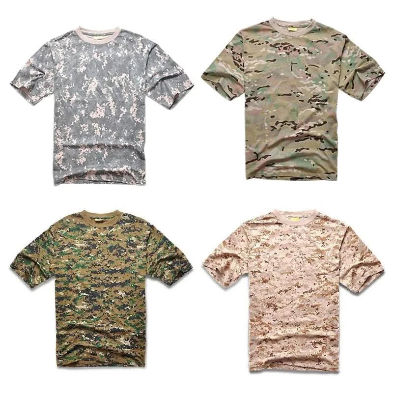 New Outdoor Camouflage T-shirt Men Breathable Tactical Combat T Shirt Dry Camo Camp Tees Hunting Clothes Shirt