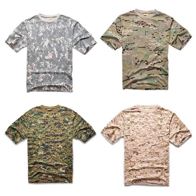 New Outdoor Camouflage T-shirt Men Breathable Tactical Combat T Shirt Dry Camo Camp Tees Hunting Clothes Shirt