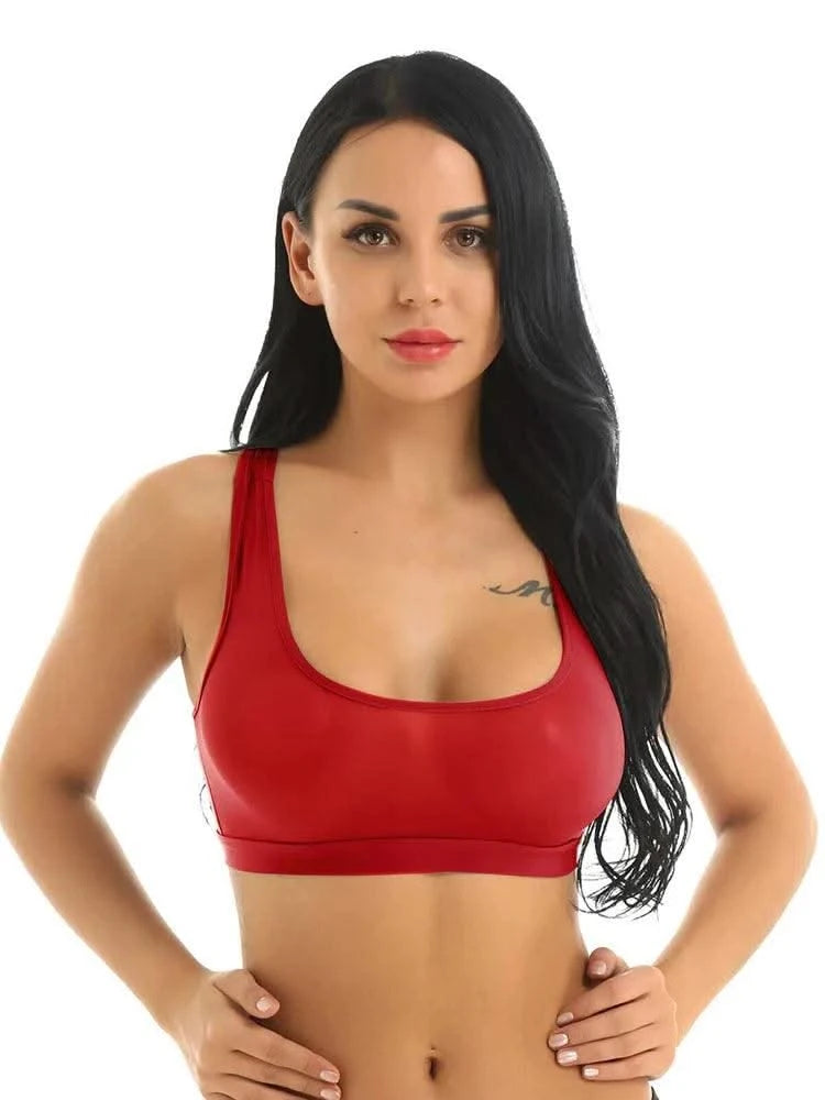 Women Sheer Slim Fit Sport Bra Top Ultra Thin