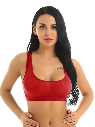 Women Sheer Slim Fit Sport Bra Top Ultra Thin