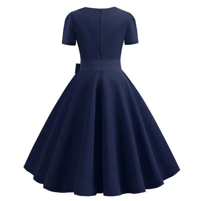 Women Summer Dress Elegant Retro Vintage 50s 60s Robe Rockabilly Swing Pinup Dresses Casual Red Party Vestidos