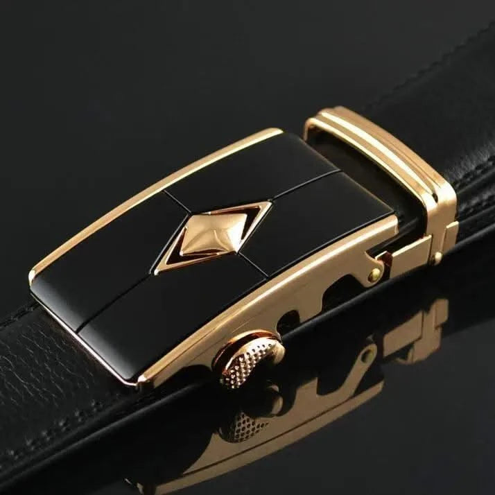 Men's Belt High Quality Genuine Leather Belts Metal Automatic Buckle Belts