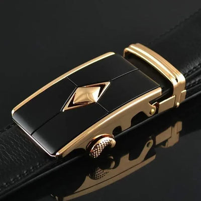 Men's Belt High Quality Genuine Leather Belts Metal Automatic Buckle Belts