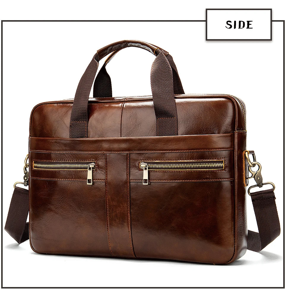 WESTAL Men's Briefcases Men's Bags Genuine Leather Lawyer/Office Bag Laptop Bag Men's Leather Briefcases Bag for Documents