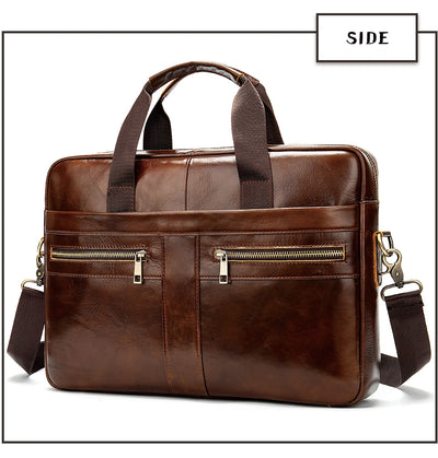 WESTAL Men's Briefcases Men's Bags Genuine Leather Lawyer/Office Bag Laptop Bag Men's Leather Briefcases Bag for Documents