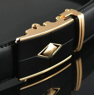 Men's Belt High Quality Genuine Leather Belts Metal Automatic Buckle Belts