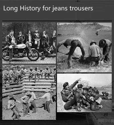 Men Tactical Jeans Denim Pants Stretchy Jeans Trousers Comfortable Full Length Multi Pockets Commuter Strenthen Knee Leggings