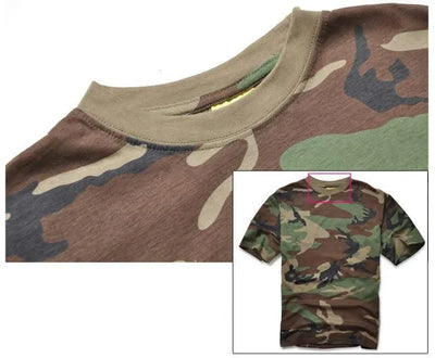 New Outdoor Camouflage T-shirt Men Breathable Tactical Combat T Shirt Dry Camo Camp Tees Hunting Clothes Shirt