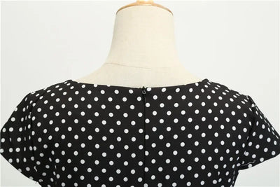 Women Summer Dresses Robe Vintage 50s 60s Big Swing Party Rockabilly Dress White Polka Dot Vestidos