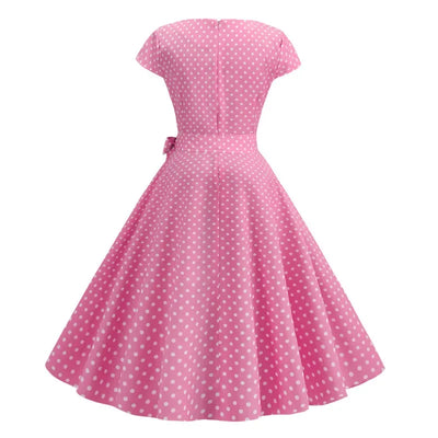 Women Summer Dresses Robe Vintage 50s 60s Big Swing Party Rockabilly Dress White Polka Dot Vestidos