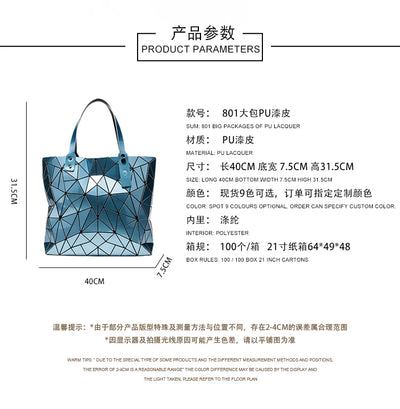 new luxury handbags women bags designer Beach Large tote Hologram Shoulder Bag sac a main Geometric bag bolsa feminina Silver