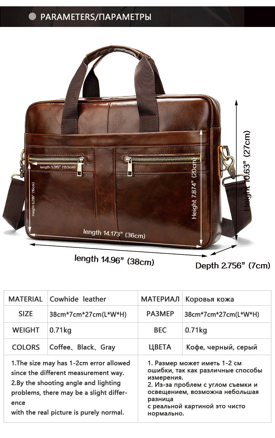 WESTAL Men's Briefcases Men's Bags Genuine Leather Lawyer/Office Bag Laptop Bag Men's Leather Briefcases Bag for Documents