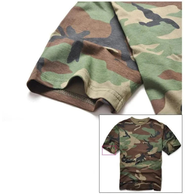 New Outdoor Camouflage T-shirt Men Breathable Tactical Combat T Shirt Dry Camo Camp Tees Hunting Clothes Shirt