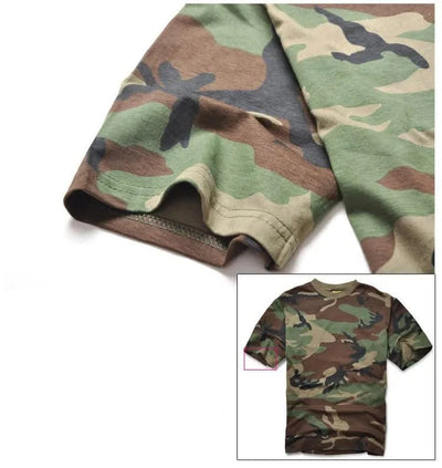 New Outdoor Camouflage T-shirt Men Breathable Tactical Combat T Shirt Dry Camo Camp Tees Hunting Clothes Shirt