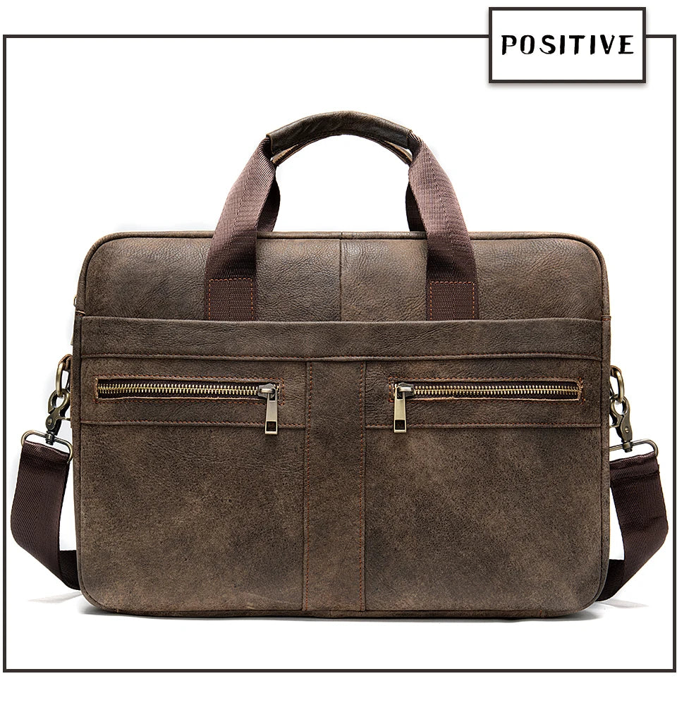 WESTAL Men's Briefcases Men's Bags Genuine Leather Lawyer/Office Bag Laptop Bag Men's Leather Briefcases Bag for Documents
