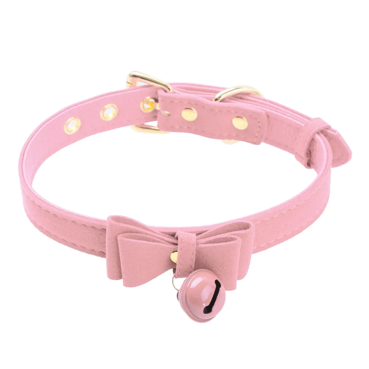 Fashion Bow Tie Neck Choker Collar Necklace with Bell PU Leather Adjustable Choker Collar for Women Girls Halloween cat costume