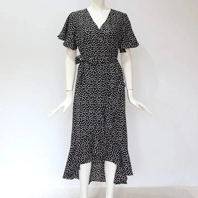 Summer Beach Maxi Dress Women Floral Print