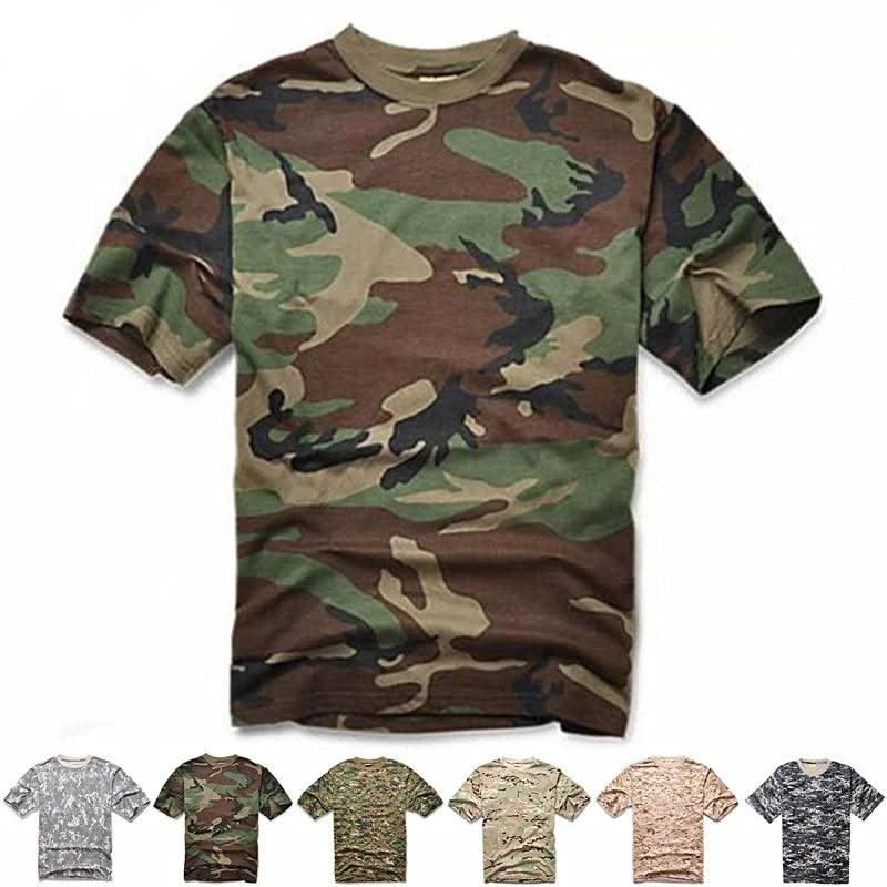 New Outdoor Camouflage T-shirt Men Breathable Tactical Combat T Shirt Dry Camo Camp Tees Hunting Clothes Shirt