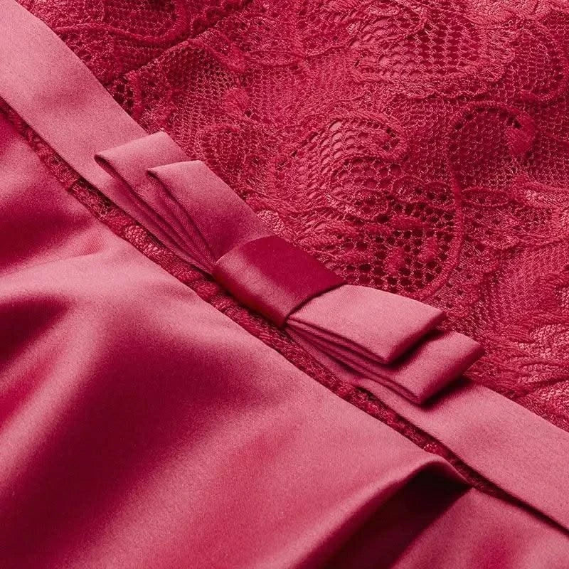 Summer Burgundy Party Dress Floral Lace Long Women Short Sleeve Ruffle Elegant Red Blue Black Casual Maxi Date Satin Vestidos