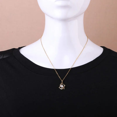 Luxury Necklaces For Women Romantic Couples Jewelry Crystal Inlay Gold Color Pisces Dolphin Pendant Chain casual Necklace Gift
