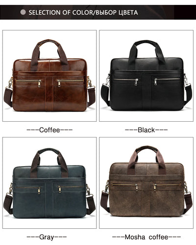 WESTAL Men's Briefcases Men's Bags Genuine Leather Lawyer/Office Bag Laptop Bag Men's Leather Briefcases Bag for Documents