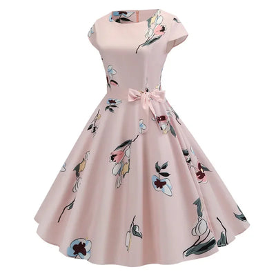Women Summer Dresses Robe Vintage 50s 60s Big Swing Party Rockabilly Dress White Polka Dot Vestidos