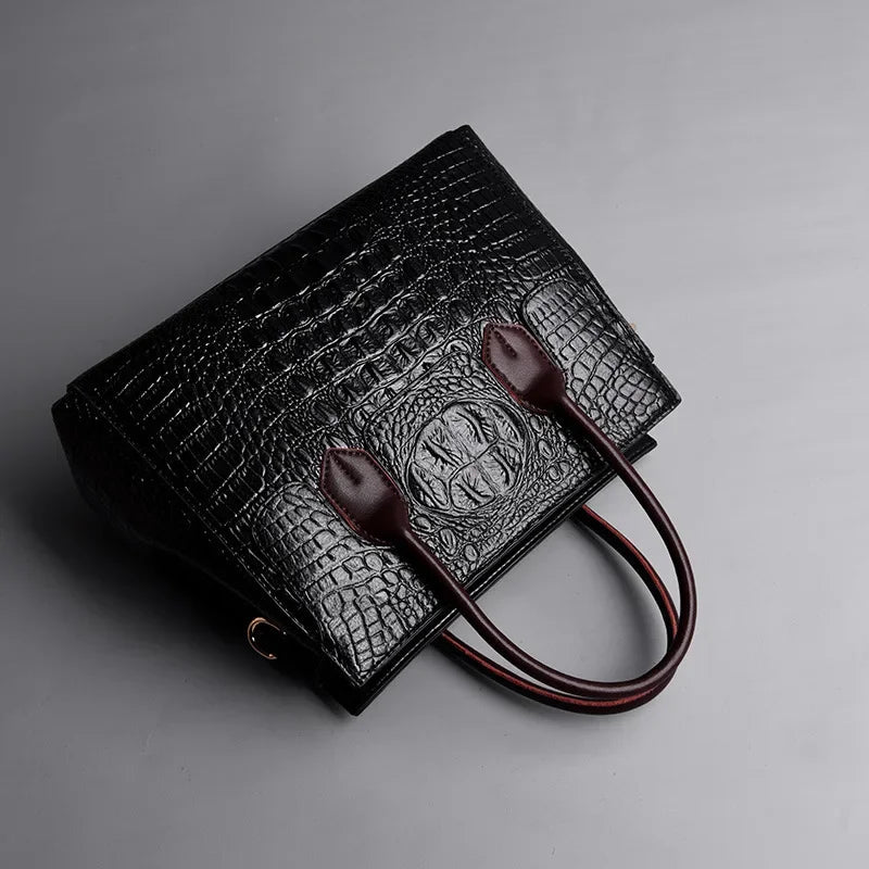 Vintage Fashion Crocodile Genuine Leather Luxury Ladies Handbags Women Bags Designer Woman Shoulder Bag Female Bolsas Feminina