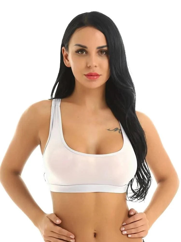 Women Sheer Slim Fit Sport Bra Top Ultra Thin