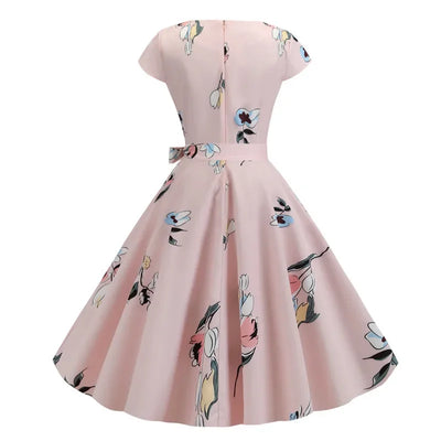 Women Summer Dresses Robe Vintage 50s 60s Big Swing Party Rockabilly Dress White Polka Dot Vestidos