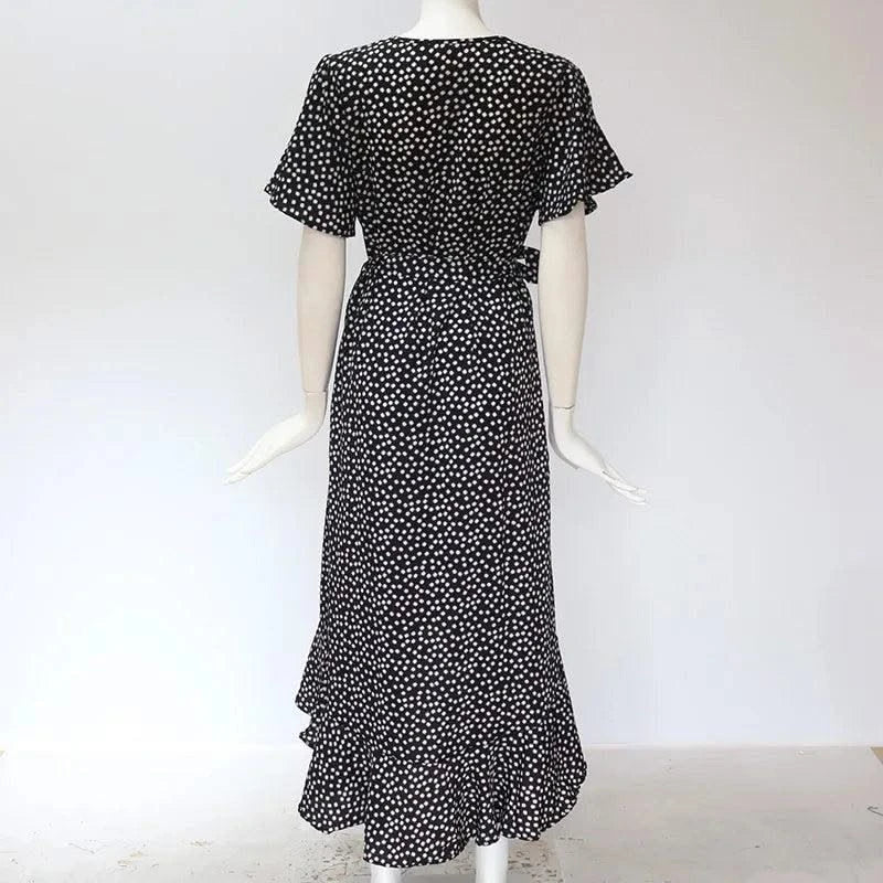 Summer Beach Maxi Dress Women Floral Print