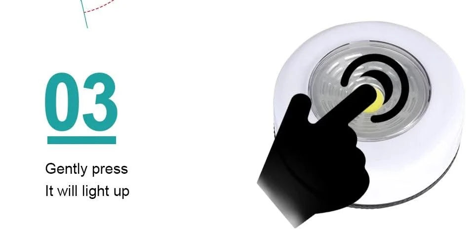 LED COB Touch Sensor Small Night Light LED Under Cabinet Light With Adhesive Sticker Wireless Wall Lamp Wardrobe Cupboard Lamp