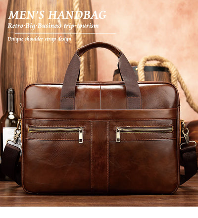 WESTAL Men's Briefcases Men's Bags Genuine Leather Lawyer/Office Bag Laptop Bag Men's Leather Briefcases Bag for Documents