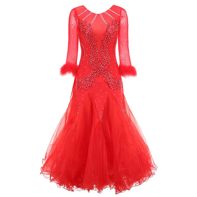 White Ballroom Dance Competition Dresses Women's Performance Waltz Party Clothes National Standard Modern DanceWear Costumes