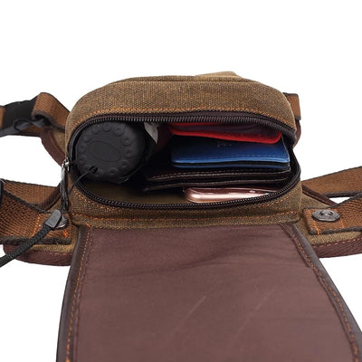 Men's Canvas Drop Leg Bag Waist Thigh Fanny Pack Belt Travel Messenger Shoulder Bag Male Multi-purpose Motorcycle Bags