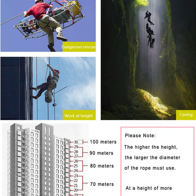 50m Static Climbing Rope 8mm Outdoor Survival Rescue And Safety Cord Climbing Wall Equipment Accessorie Car Tow Rope 10m 20m 30m
