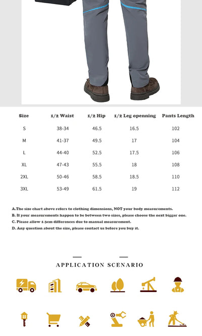 Work Pants For Men Multifunctional Work Trousers Workwear Pants With Reflective Tapes