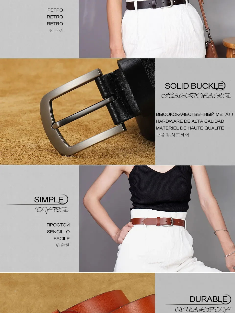 High Quality Fashion Retro Women Female Belt Genuine Leather Belts For Women Jeans