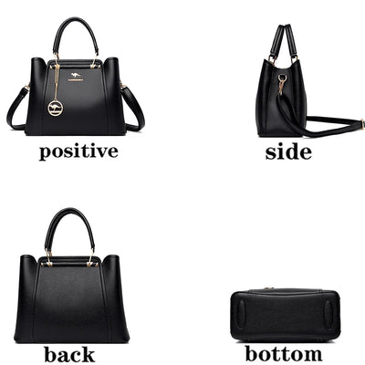 Luxury Handbags Women Bags Designer 3 Layers Soft Leather Shoulder Crossbody Sac Ladies Large Capacity Shopping Messenger Tote
