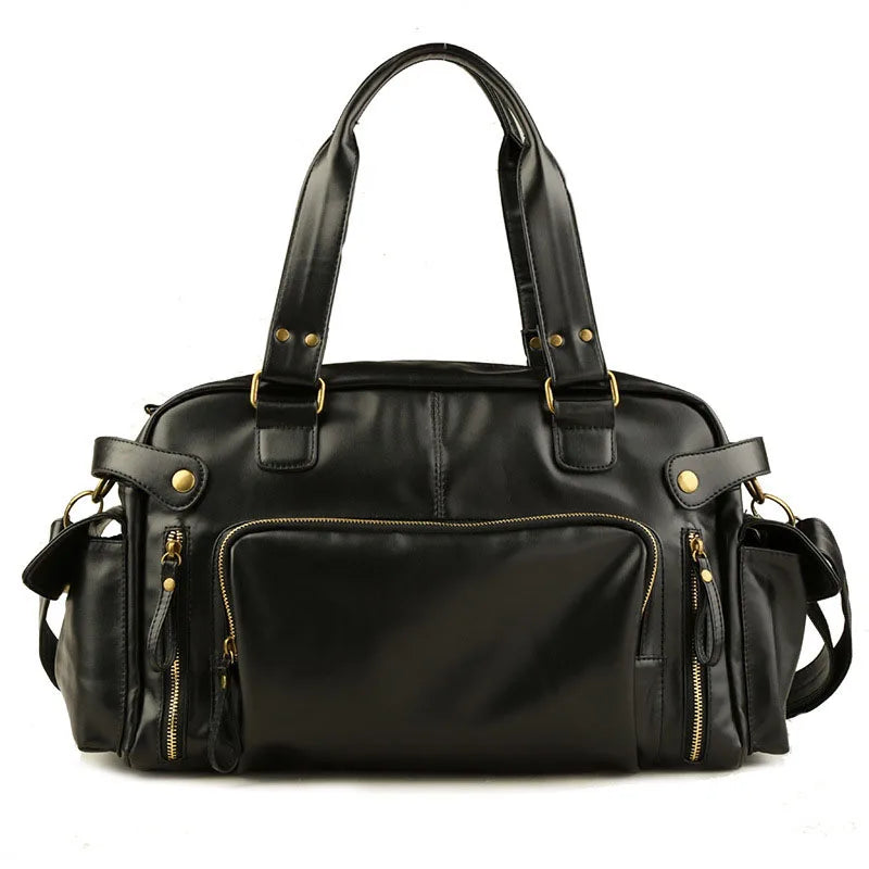 Men Travel Bags High Quality PU Leather Handbags Casual Vintage Shoulder Bag Laptop Bags Black Brown Luggage Hand Bag