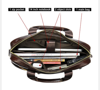 WESTAL Men's Briefcases Men's Bags Genuine Leather Lawyer/Office Bag Laptop Bag Men's Leather Briefcases Bag for Documents