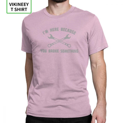 Men Mechanic T Shirts Car Fix Engineer 100% Cotton Clothing Novelty Short Sleeve Round Collar Tees Printed T-Shirt