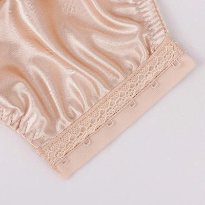 Women Full Coverage Bra Plus Size Comfort And Support Satin Bra Imitated Silk No Padded Wireless Front Closure Vest Underwear