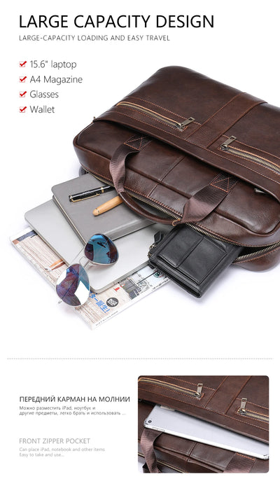 WESTAL Men's Briefcases Men's Bags Genuine Leather Lawyer/Office Bag Laptop Bag Men's Leather Briefcases Bag for Documents